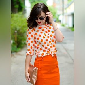 J. Crew Orange Blouse size L